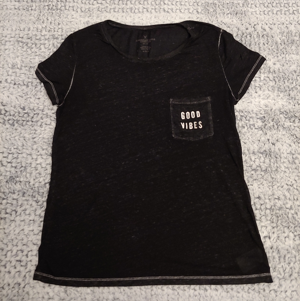 "Good Vibes" Pocket Burnout Tee